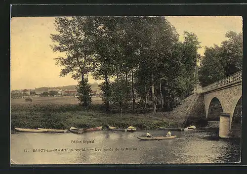 AK Saacy-sur-Marne, Les bords de la Marne