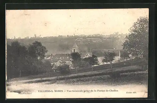 AK Villiers-sur-Morin, Vue Gènèrale prise de la Ferme de Chelles