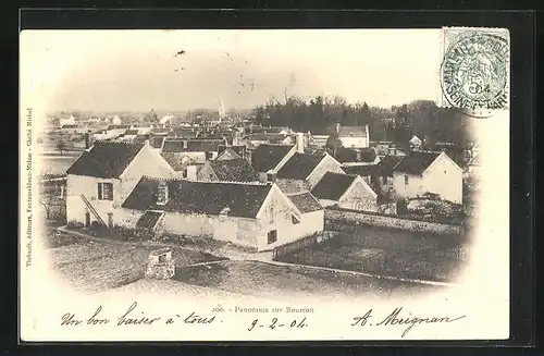 AK Bourron, Panorama aus der Vogelschau