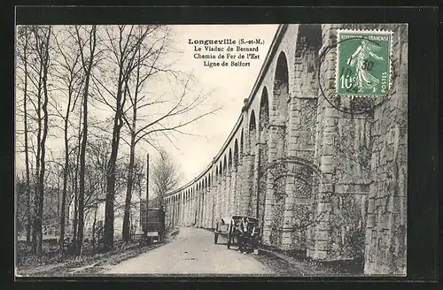 AK Longueville, Le Viaduc de Besnard-Chemin de Fer de l`Est Ligne de Belfort