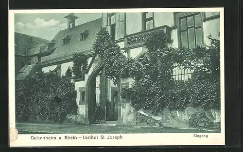 AK Geisenheim am Rhein, Institut St. Joseph mit Eingang