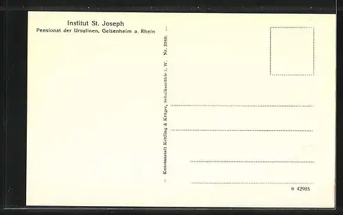 AK Geisenheim am Rhein, Institut St. Joseph mit Eingang