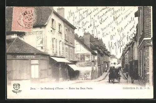 AK Sens, Le Faubourg d`Yonne, Entrée les Deux Ponts