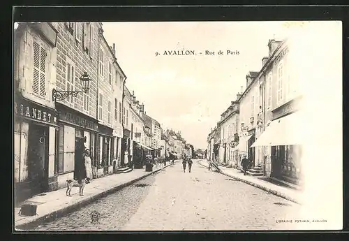AK Avallon, Rue de Paris
