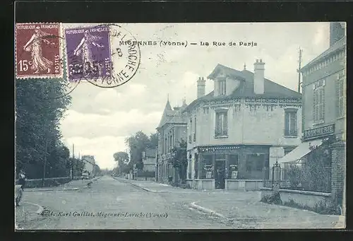 AK Migennes, La Rue de Paris