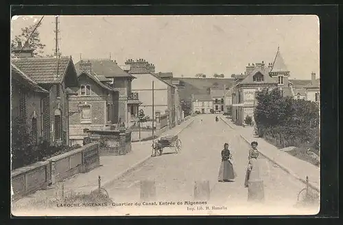 AK Laroche-Migennes, Quartier du Canal, Entrée du Migennes