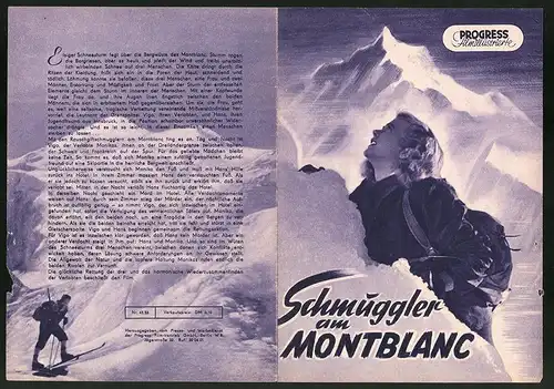 Filmprogramm PFI Nr. 45 /53, Schmuggler am Montblanc, Dagmar Rom, Dietmar Schönherr, Regie: Dr. Harald Reinl