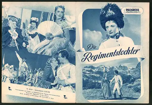 Filmprogramm PFI Nr. 56 /53, Die Regimentstochter, Aglaja Schmid, Robert Lindner, Regie: Dr. G. C. Klaren