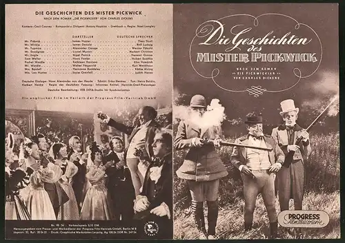 Filmprogramm PFI Nr. 78 /54, Die Geschichten des Mister Pickwick, James Hayter, James Donald, Regie: Noel Langley