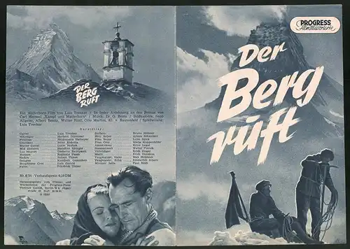 Filmprogramm PFI Nr. 6 /54, Der Berg ruft, Luis Trenker, Herbert Dirmoser, Regie: Luis Trenker