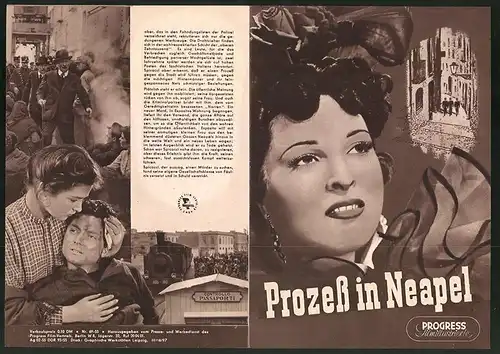 Filmprogramm PFI Nr. 69 /55, Prozess in Neapel, Amadeo Nazzari, Mariella Lotti, Regie: Luigi Zampa