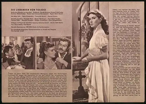 Filmprogramm PFI Nr. 44 /55, Die Liebenden von Toledo, Alida Valli, Pedro Armendariz, Regie: Henri Decoin