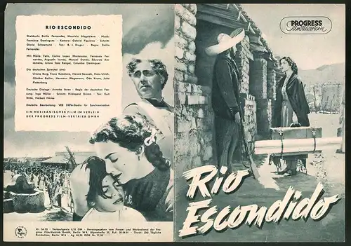 Filmprogramm PFI Nr. 54 /55, Rio Escondido, Maria Felix, Carlos Lopez Moctezuma, Regie: Emilio Fernandez