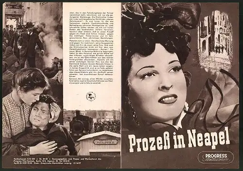 Filmprogramm PFI Nr. 69 /55, Prozess in Neapel, Amadeo Nazzari, Mariella Lotti, Regie: Luigi Zampa