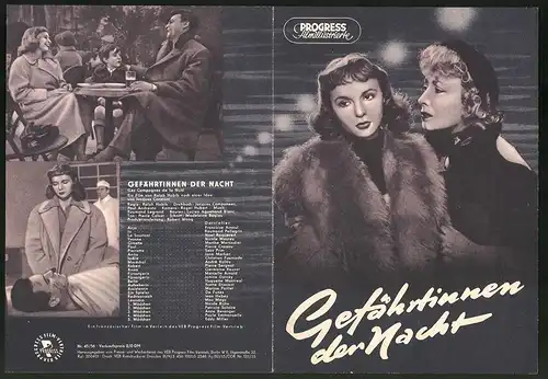 Filmprogramm PFI Nr. 45 /76, Gefährtinnen der Nacht, Francoise Arnoul, Raymond Pellegrin, Regie: Ralph Habib