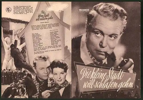 Filmprogramm PFI Nr. 52 /56, Die kleine Stadt will schlafen gehn, Gustav Fröhlich, Jester Naefe, Regie: Hans H. König