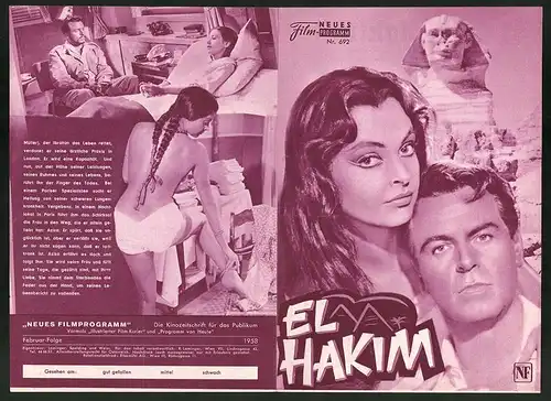 Filmprogramm DNF Nr. 692, El Hakim, O. W. Fischer, Nadja Tiller, Regie: Rolf Thiele
