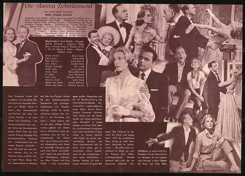 Filmprogramm DNF Nr. 418, Die oberen Zehntausend, Bing Crosby, Frank Sinatra, Louis Armstrong, Regie: Charles Walters