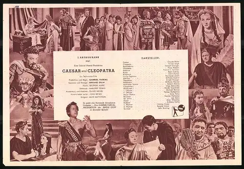 Filmprogramm IFB Nr. 61, Caesar und Cleopatra, Vivien Leigh, Claude Rains, Regie: Gabriel Pascal