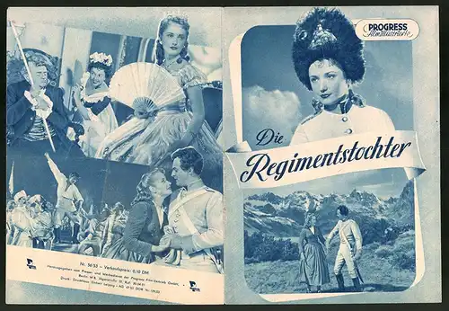 Filmprogramm PFI Nr. 56 /53, Die Regimentstochter, Aglaja Schmid, Robert Lindner, Regie: Dr. G. C. Klaren