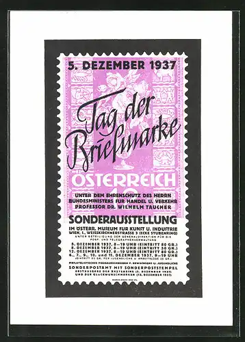 AK Wien, Tag der Briefmarke Sonderausstellung 1937