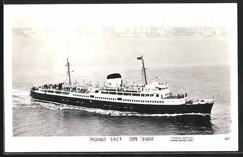 AK Paquebot S.N.C.F. Cote d`Azur, Passagierschiff