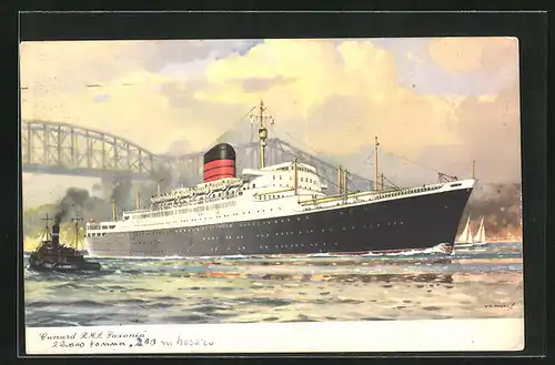 AK Cunard R.M.S. Saxonia, Passagierschiff
