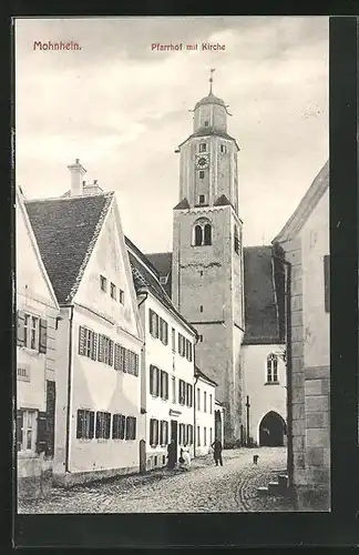 AK Monheim, Pfarrhof mit Kirche