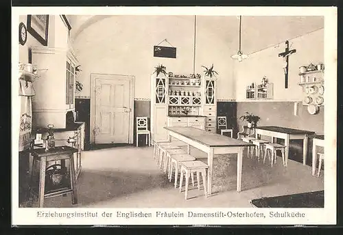 AK Osterhofen, Erziehungsinstitut der Englischen Fräulein Damenstift, Schulküche