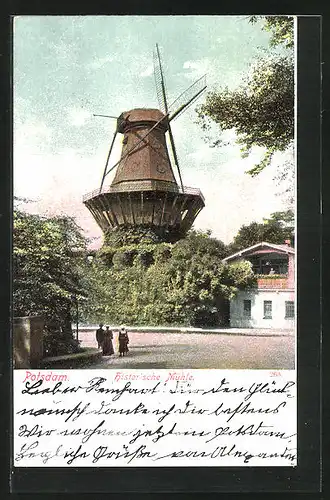 AK Potsdam, Historische Mühle im Sonnenschein