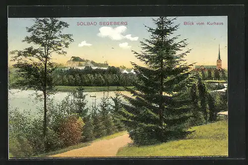 AK Bad Segeberg, Blick vom Kurhaus zum See