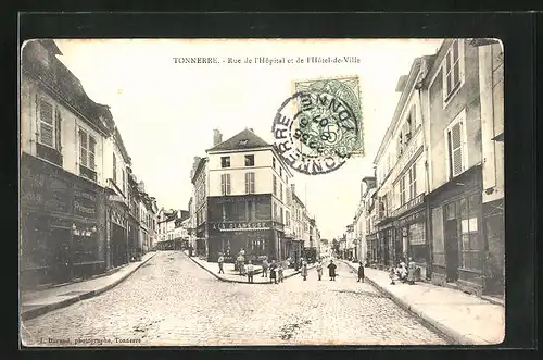AK Tonnerre, Rue de l`Hopital et de l`Hotel-de-Ville