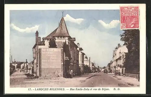 AK Laroche-Migennes, Rue Emile-Zola et rue de Dijon