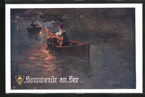 Künstler-AK Franz Jung-Ilsenheim: Deutscher Schulverein Nr. 644: Sonnwende am See