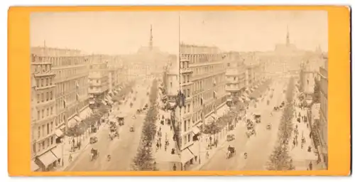 Stereo-Fotografie Fotograf unbekannt, Ansicht Paris, Boulevard Haussmann