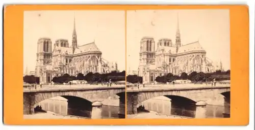 Stereo-Fotografie Fotograf unbekannt, Ansicht Paris, Notre Dame
