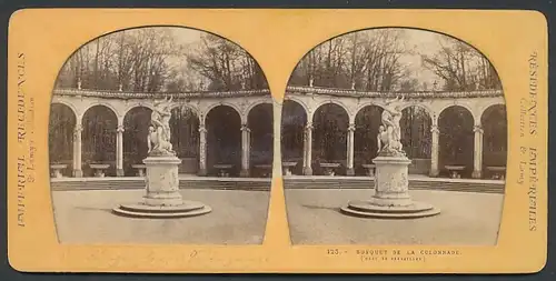 Stereo-Fotografie E. Lamy, Ansicht Versailles, Bosquet De La Colonnade, Parc du ersailles, Halt gegen das Licht