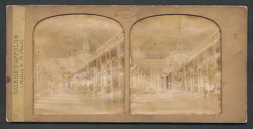 Stereo-Fotografie Fotograf unbekannt, Ansicht Paris, Chateau de St. Cloud, Galerie D'Appolon, Halt gegen das Licht