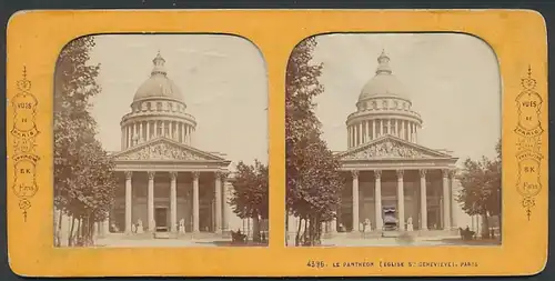 Stereo-Fotografie B.K., Paris, Ansicht Paris, Le Pantheon, Halt gegen das Licht