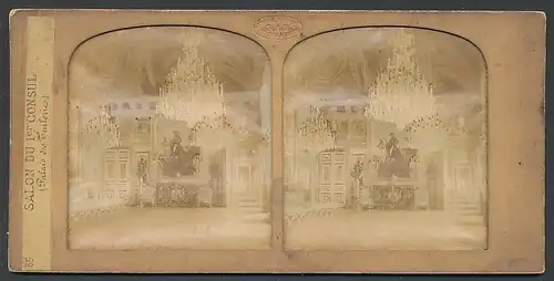 Stereo-Fotografie G.A.F., Paris, Ansicht Paris, Palais des Tuileries, Salon Du 1er Consul, Halt gegen das Licht