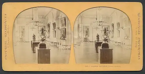 Stereo-Fotografie E. Lamy, Ansicht Versailles, Grand Trianon, Grande Galerie, Halt gegen das Licht