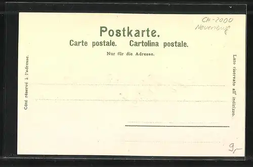 AK Neuchatel, Chateau et Collegiale, Promenade noire et Place Pury