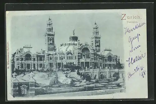 AK Zürich, Totalansicht der Tonhalle