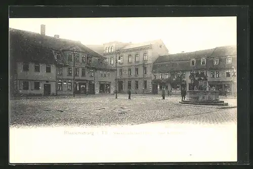 AK Blankenburg i. Th., Marktplatz mit Hotel zum Löwen