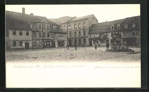 AK Blankenburg i. Th., Marktplatz mit Hotel zum Löwen