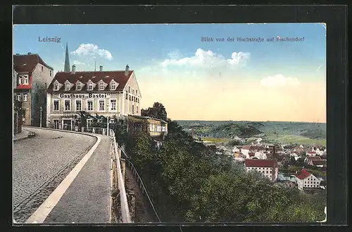 AK Leisnig, Blick von der Hochstrasse auf Fischendorf