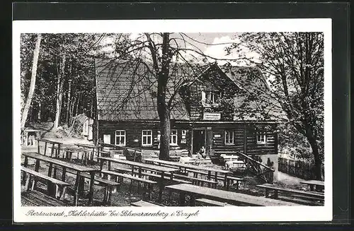 AK Schwarzenberg i. Erzgeb., Restaurant Köhlerhütte Aussenansicht