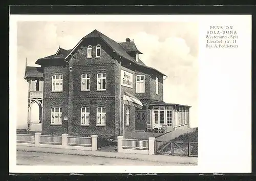 AK Westerland-Sylt, Pension Sola-Bona, Elisabethstrasse 11