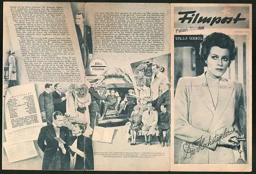 Filmprogramm Filmpost Nr. 124, Die Hochstaplerin, Sybille Schmitz, Fritz Wagner, Karl Ludwig Diehl