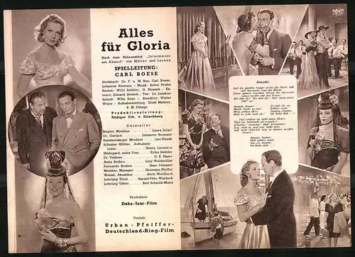 Filmprogramm IFK Nr. 3241, Alles für Gloria, Laura Solari, Johannes Riemann, Regie: Carl Boese